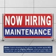 thumbnail image 3 of Now Hiring Maintenance 13 oz Heavy Duty Vinyl Banner Handyman Jobs Available Help Wanted Sign for Business Advertising Indoor/Outdoor Single-Sided with Metal Grommets (4x8 ft, Re & Wh & Bl), 3 of 6
