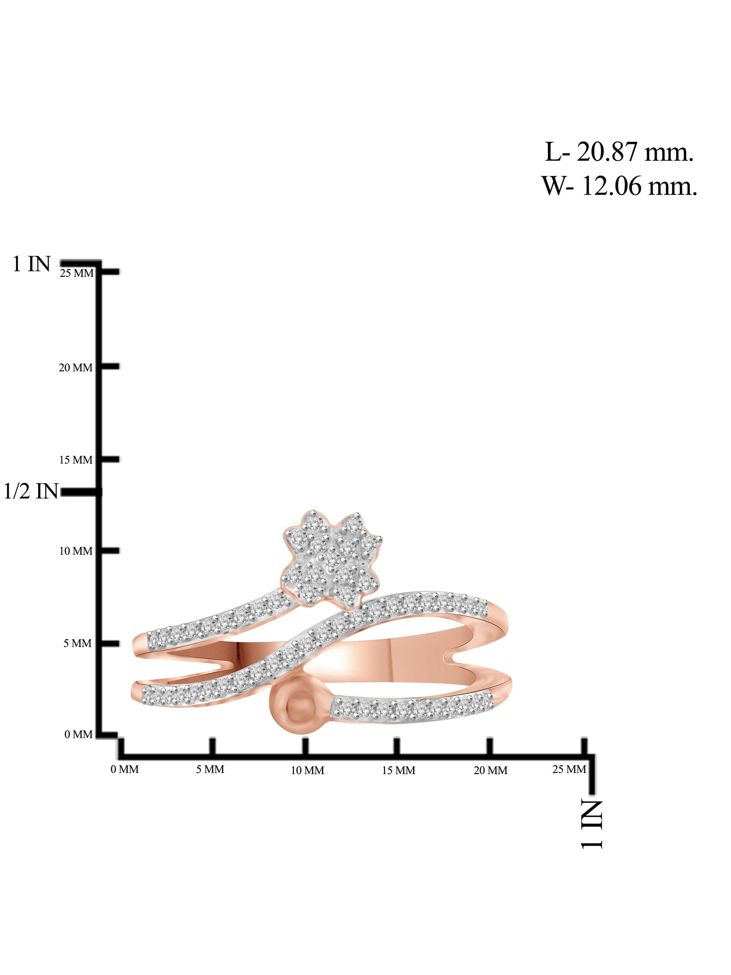 JewelersClub Stackable Diamond Rings for Women – 1/4 Carat White Diamond Ring Jewelry– Rose Gold Over Silver Stackable Bands for Women –– Stackable Ring Set by JewelersClub