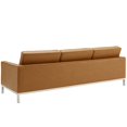 thumbnail image 4 of Tufted Loveseat and Sofa Set, Faux Leather, Silver Tan, Modern Contemporary Urban Design, Living Lounge Room Hotel Lobby Hospitality, 4 of 6