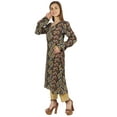 thumbnail image 3 of Moomaya Printed Full Sleeve A-Line Kurti For Women Crinkle Rayon Designer Indian Ethnic Blouse, 3 of 7