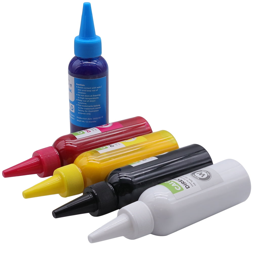Calca 100ml DTF Inks 5 Bottles ( C m y k w ) Direct to Transfer Film Ink