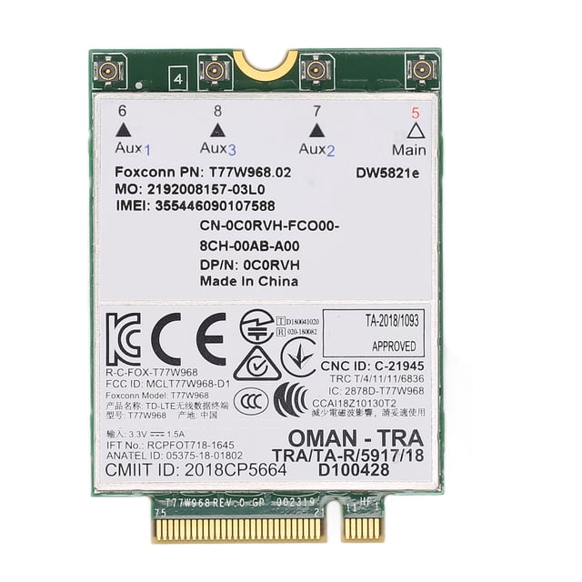 Tarjeta de red inalámbrica compatible con 3G, 4G y 5G, velocidad de transmisión rápida, posicionamiento PCB, para computadora portátil.