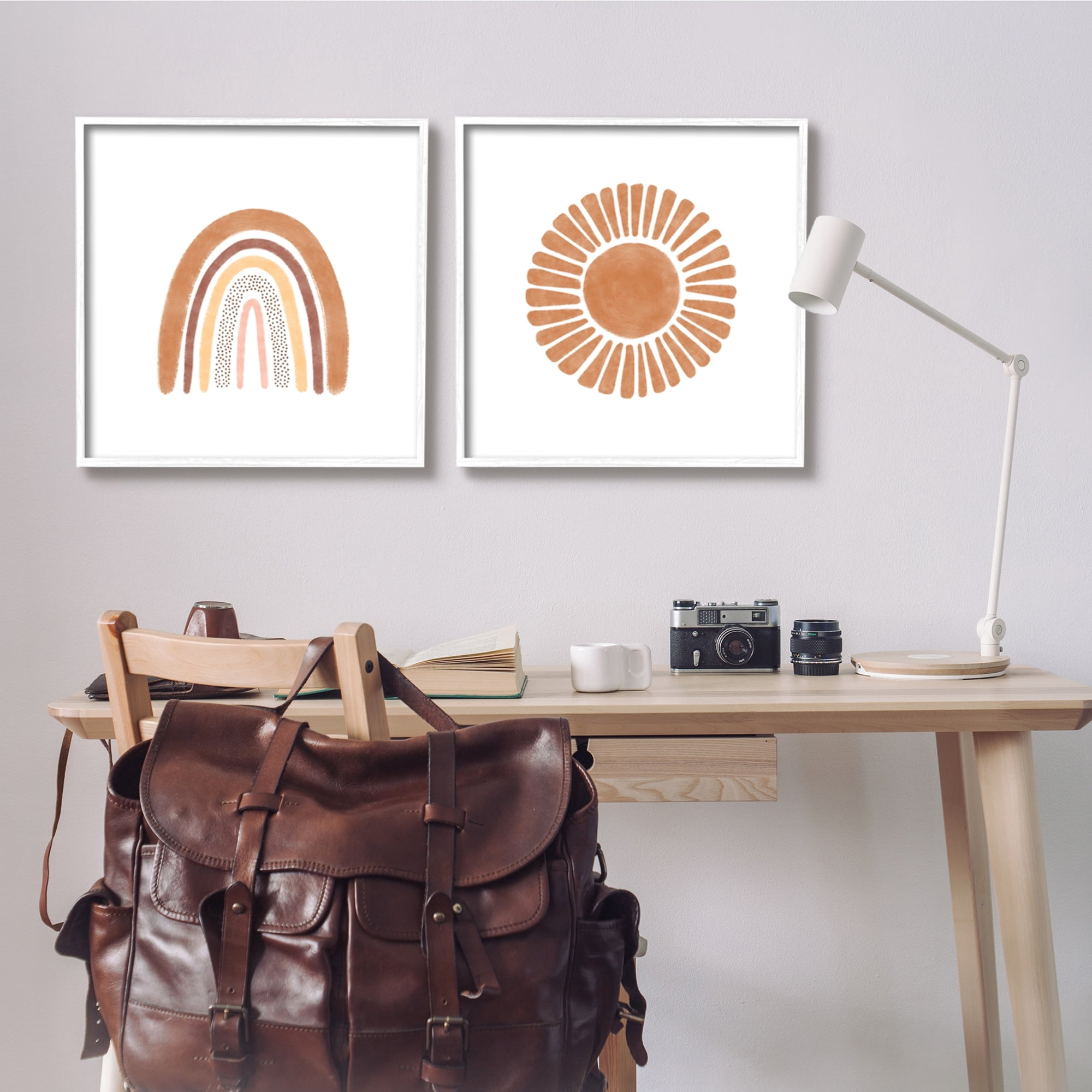 Stupell Industries Cute Patterned Rainbow and Sun Boho Kids Doodle,24 x 24, Design by Taylor Shannon Designs