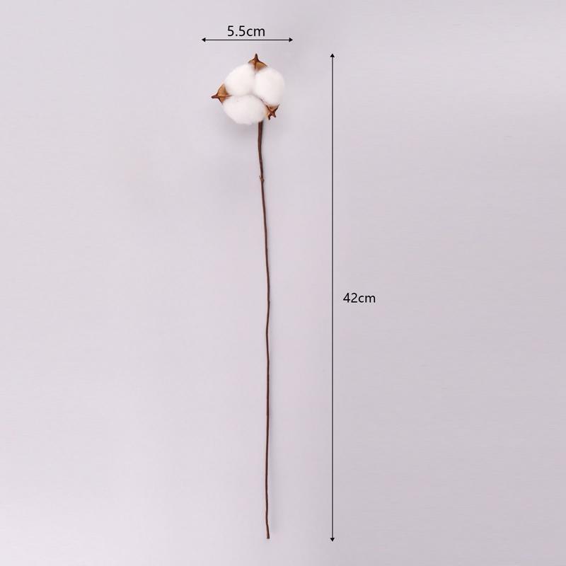 Artificial Dried Cotton Flowers White Flower Branch For Wedding Party Decoration Fake Flower Home Flower Decor Eucalyptus Leaves
