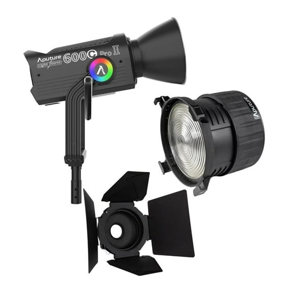 Aputure LS 600C Pro II RGB LED Monolight (A-Mount) Bundle with Aputure F10 Fresnel and Aputure F10 Barndoors (3 Items)