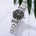 thumbnail image 4 of Ivpai Reloj femenino con esfera numérica de cuarzo y correa de aleación con pulsera de diamantes de imitación (negro plateado), 4 of 4