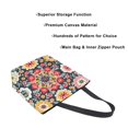 thumbnail image 3 of FORMRS Womens Canvas Tote Bag with Zipper Inner Pocket Shoulder Handbag, Colorful Floral Pattern, 3 of 7