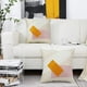 thumbnail image 2 of Juego de 2 fundas de almohada de 18 x 18 con patrón geométrico bordado, acento neutro, modernas fundas de almohada decorativas para sofá, cama, sala de estar, exterior, amarillo, rosa, crema Fason CZJJ-ZC111, 2 of 7