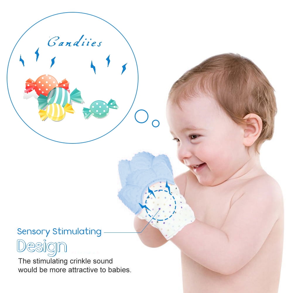 silicone baby teething mitten