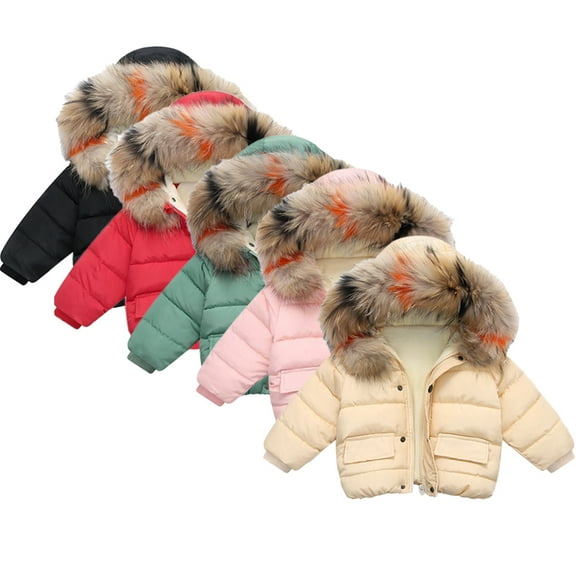 Esaierr Kids Toddler Winter Puffer Down Jacket Coats for Boys Girls 1-9Y Baby Light Puffer Jacket Hoods Outerwear Short Casual Warm Snowsuit Outerwear