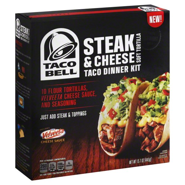 Taco Bell Steak & Cheese Soft Tortilla Taco Dinner Kit, 15.7 oz