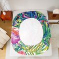 thumbnail image 5 of Feelyou Girly Pink Flamingo Bed Sheets, Tropic Palm Leaves King Sheets, Kawaii Summer Animal Sheet Set, Super Cozy Room Decor, 4pcs, 5 of 7