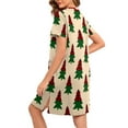 thumbnail image 6 of Wowcloth Woman's Christmas Loungewear Nightgown, Casual Loose-Fit Short Sleeve Design, Soft Sleepwear for Holiday Home Comfort and Daily Relaxation, 6 of 8