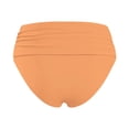 thumbnail image 4 of Women's Summer Solid Color Waist Length Pleated Beach Double Layered Triangle Swim Trunks, 4 of 5