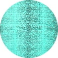 thumbnail image 1 of Ahgly Company Indoor Round Abstract Turquoise Blue Contemporary Area Rugs, 4' Round, 1 of 4