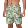 thumbnail image 2 of Uemuo Rabbit And Carrot Pattern Mens Swim Trunks Quick Dry Board Shorts with Mesh Lining, Stretch Beach Shorts Quick Dry No-Chafing Board Shorts-X-Large, 2 of 9