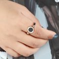 thumbnail image 3 of Titanium Steel Roman Numeral Ring Rotating One Side Black White Shell Woman Ring Korean Style Tourism Souvenir, 3 of 4