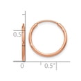 thumbnail image 2 of 14k Rose Gold 1.2mm Polished Endless Hoop Earrings 16x16mm Wide 1.2mm Thick Hoop Earring for Women, 2 of 2
