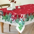 thumbnail image 3 of Christmas Snowman Tablecloth - Waterproof Merry Xmas Table Cloth for Kitchen, Dining, Holiday Party - Winter Decor 60x102 Inch Rectangle, 3 of 7