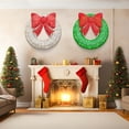 thumbnail image 2 of AWQM 35.4in White Christmas Wreath with 90Lights, Ooutdoor Christmas Decorations with Metal, Prelit Christmas Wreath with Bow for Doors/Windows, Christmas Wreath Decorations for Outdoor, Garden, 2 of 9