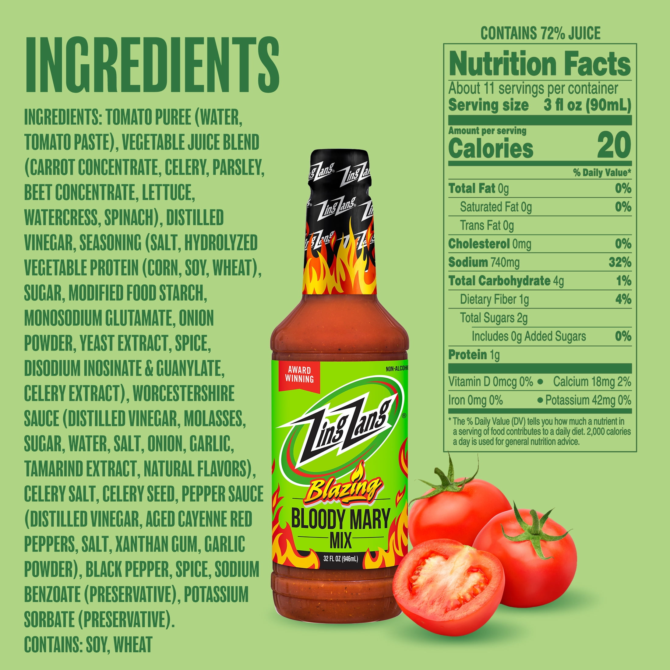Zing Zang Blazing Bloody Mary Mix, Non-Alcoholic Cocktail Zing Zang Blazing Bloody Mary Mix, Non-Alcoholic Cocktail