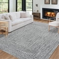 thumbnail image 1 of HOMERRY 9' x 12' Modern Area Rug for Living Room Braided Print Indoor Washable Neutral Carpet, Gray, 1 of 5