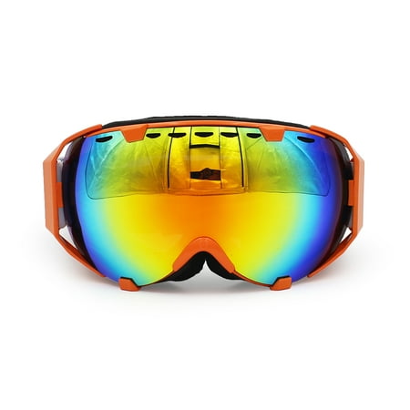 Ediors Windproof Snowmobile Ski Snow Goggles Eyewear  - Anti Fog Double Lens All Mountain / UV Protection (105-5, Revo