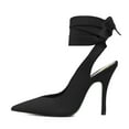 thumbnail image 2 of XYD Women Classic Ankle Wrap Lace Up Pumps Thin High Heel Pointed Closed Toe Stiletto Sandals Party Dressy Shoes Size 7 Black, 2 of 4
