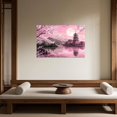 thumbnail image 3 of ZHONGYUTONG Japanese Wall Art Pink Cherry Blossom Pictures for Bedroom Japan Landscape Poster Prints Sakura Canvas Painting Framed Ready to Hang (12.00" x 18.00"), 3 of 4