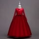 thumbnail image 1 of Vestido de niña grande, vestido de princesa de encaje de manga larga, vestido de niña de las flores, falda abullonada, 1 of 6