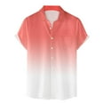 thumbnail image 4 of Mens Gradient Linen Shirts Casual Button Down Short Sleeve Beach Summer Shirts, 4 of 6