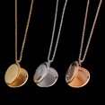 thumbnail image 1 of AMERTEER Stainless Steel Photo Locket Necklace 3 Colors Open Round Pendant Necklaces, 1 of 6