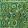 thumbnail image 1 of Ahgly Company Indoor Square Southwestern Turquoise Blue Country Area Rugs, 8' Square, 1 of 4