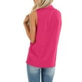 thumbnail image 3 of Womens Summer Tank Tops Twist Front V Neck Solid Color Sleeveless Casual Cami Vest Loose Fit Tunic T Shirts Blouses, 3 of 6