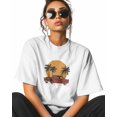 thumbnail image 2 of Red Retro Style Car T Shirts for Women Short Sleeve Cotton Crewneck T-Shirt Palm Tree Yellow Sunset Tee Tops Casual Basic T-Shirts, XS-5XL White 3XL, 2 of 7