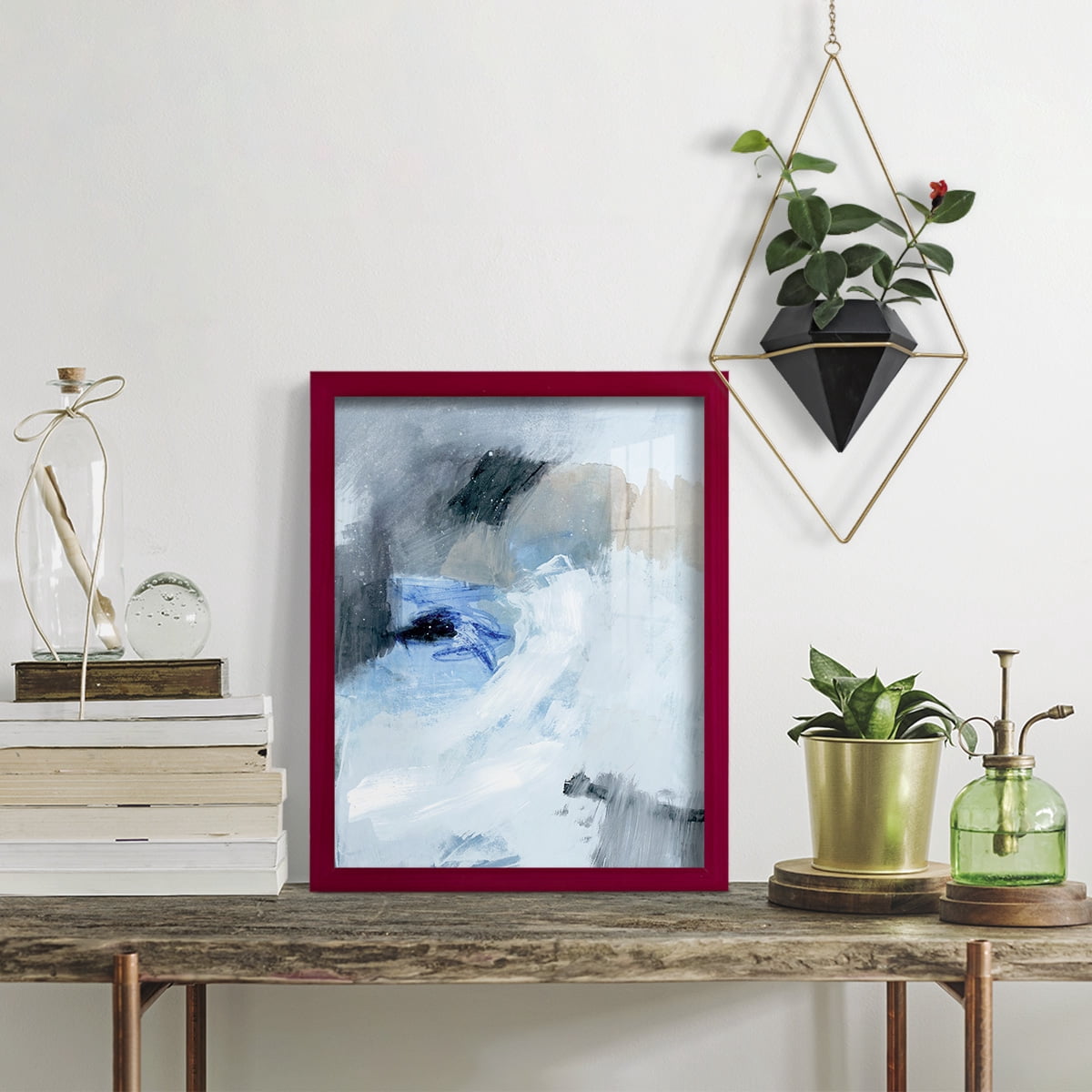 Welle I - Framed Print w/glass - Cherry Red