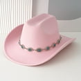 thumbnail image 2 of Western Cowboy Hat For Men And Women Turquoise Bohemian Wide Brim Design Party Hat With Chain Fashionable Unisex Accessory, 2 of 4