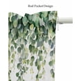 thumbnail image 5 of Botanical Vines Kitchen Valances for Windows Farmhouse Linen Window Valance Curtain for Living Room Window Treatment Green Botanical Eucalyptus Leaves Valance Rod Pocket Topper Drape, 54 x 18 Inch, 5 of 6
