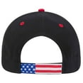 thumbnail image 2 of 6 Panel Low Profile American Flag Patriot USA Baseball Cap, Black/Red/Red, 2 of 3