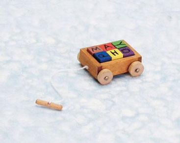 Dollhouse Miniature wooden Block car Toys Doll AccessoRSZ8 