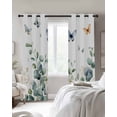 thumbnail image 3 of Eucalyptus Blackout Curtains 54 Inches Long for Bedroom, Spring Butterfly Nature Plant Aesthetics Thermal Insulated Room Darkening Black Out Window Curtain Panels Grommet Drapes for Living Room, 3 of 8