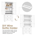 thumbnail image 4 of Homfa Rattan Cabinet with Doors, Tall Storage Cabinet with 2 Drawers, Narrow Accent Versatile Cabinet for Living Room, White, 4 of 11