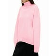 thumbnail image 3 of Women'S Sweater Fall Winter Chunky Knitted Pullover Ribbing Hem Trendy Basic Jumper Top Pink M, 3 of 8