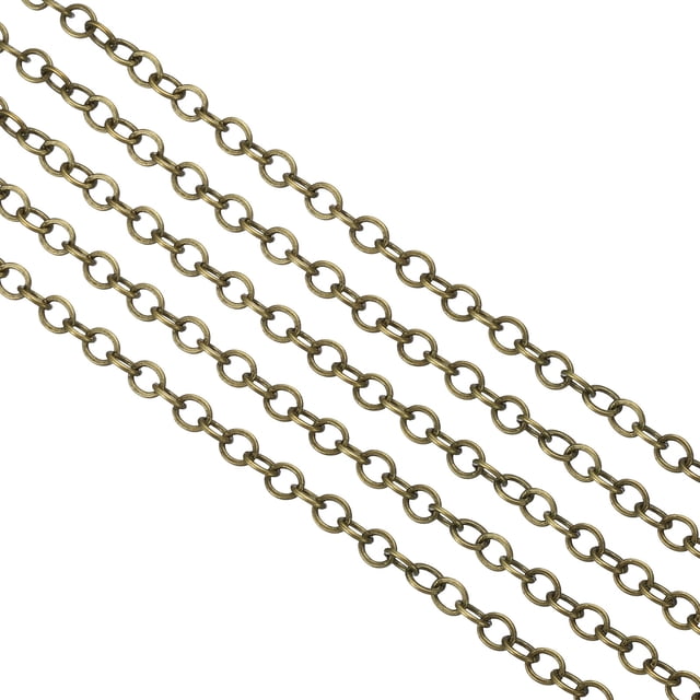 Unique Bargains Total 33 Pieds Chaîne de Câble Inachevée Chaîne à Maillons Ronds Torsadé 3,5 Mm pour la Fabrication de Bijoux, Bronze