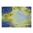 thumbnail image 1 of Yellow and Blue Cutting Board, Romantic Bouquet of Hydrangeas and Asters on Water Background, Decorative Tempered Glass Cutting and Serving Board, Small Size, Violet Blue Earth Yellow, by Ambesonne, 1 of 1