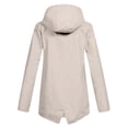 thumbnail image 2 of UTTOASFAY Coat Women Casual Solid Jacket Outdoor Plus Size Hooded Windproof Loose Coat Beige 8(M), 2 of 4
