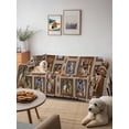 thumbnail image 6 of Brown Giraffe Couch Cover for 2 Cushion Sofa, Wildlife Animals Vintage Geometric Washable Loveseat Sofa Covers Slipcover for Sectional Sofas L-Shaped, Couch Throw Cover 71"x118", 6 of 9