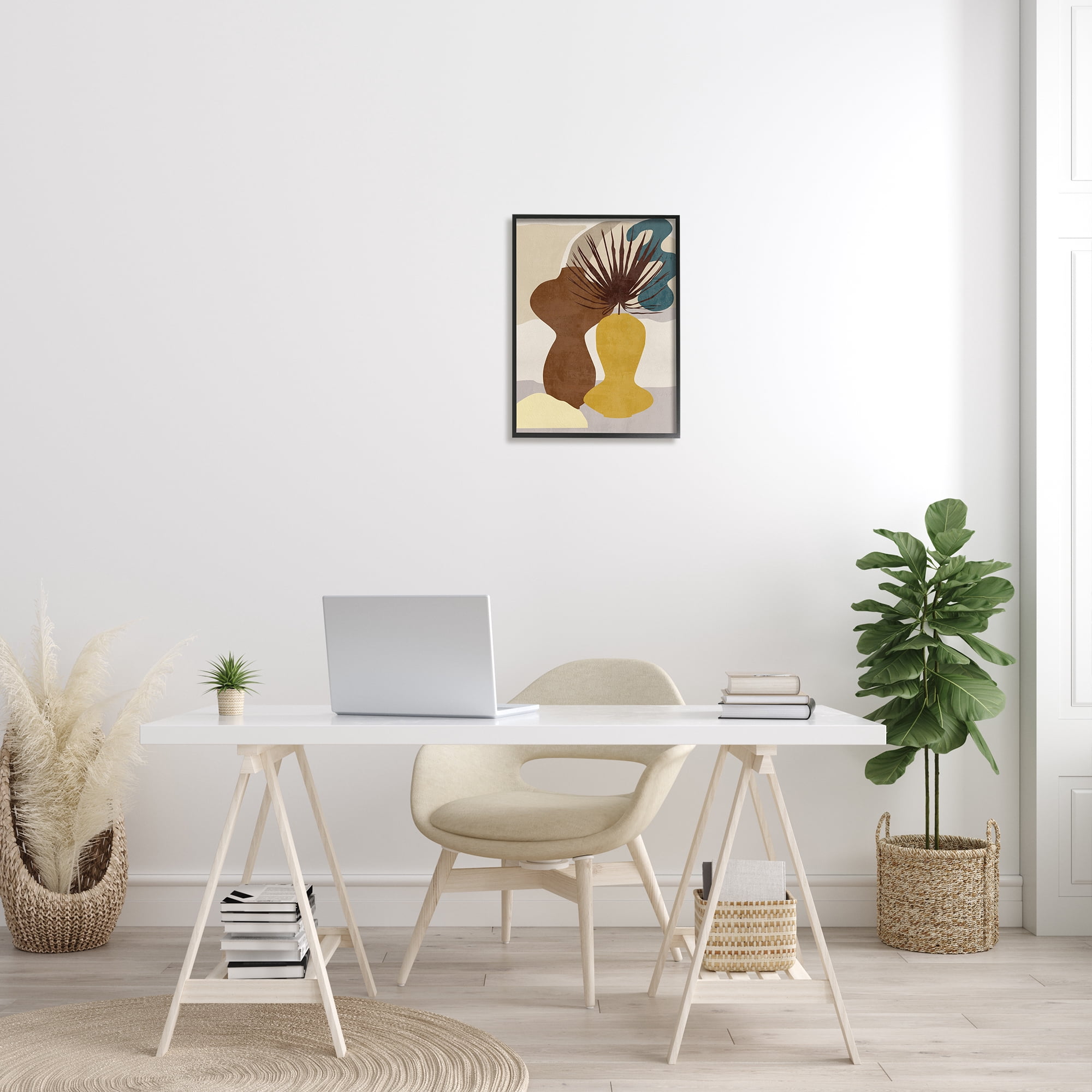 Stupell Industries Groovy Decorated Vases Brown Yellow Potted Palm Plant, 16 x 20, Designed by Melissa Wang