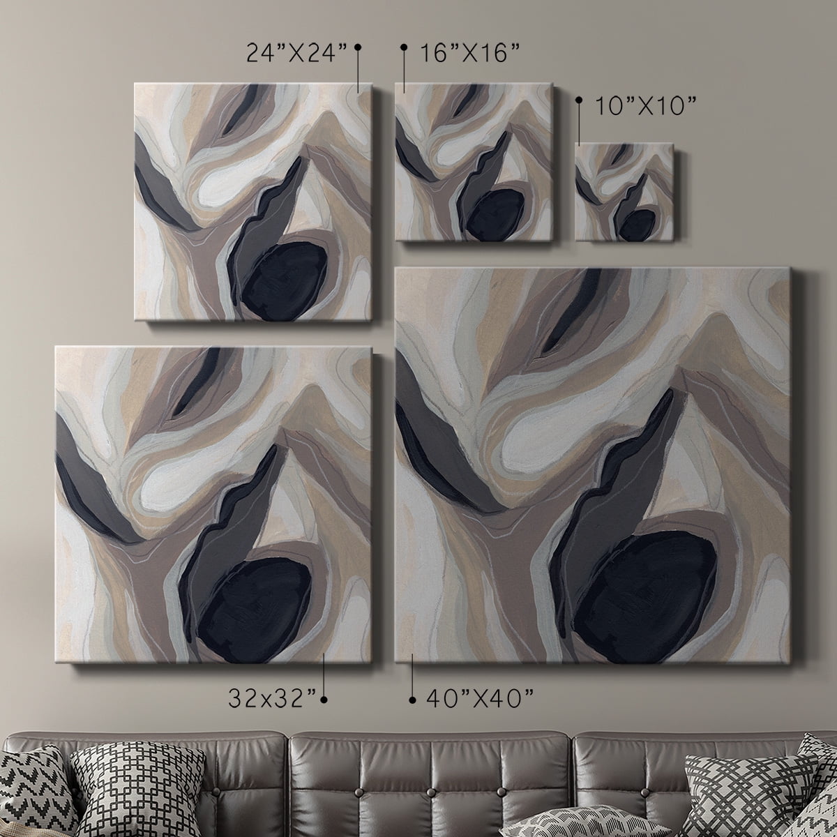 Wexford Home Stone Ripple I-Premium Gallery Wrapped Canvas, 40" x 40" - Ready to Hang
