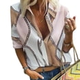thumbnail image 3 of Sonducket Blusa Escote en V Camisa suelta Estampado Manga larga Blusa de trabajo Top de mujer Prendas para la parte del cuerpo Rosado S Sonducket AP002016-09, 3 of 4